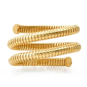 14K YG Reeded Triple Coil Cuff