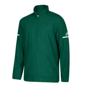 adidas Men's Dark Green/White Team Iconic Long Sleeve Quarter Zip