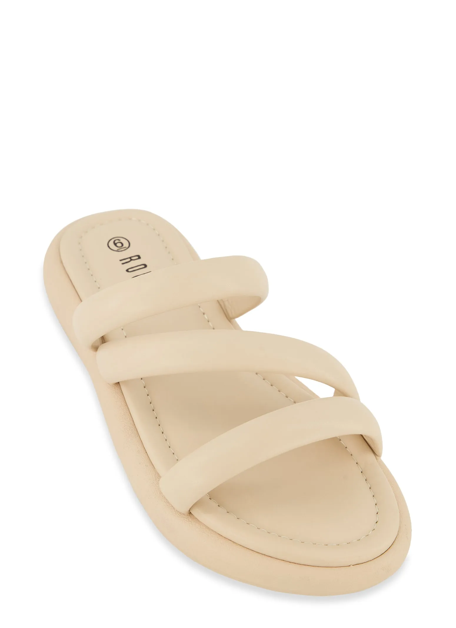 Asymmetrical Band Slide Sandals