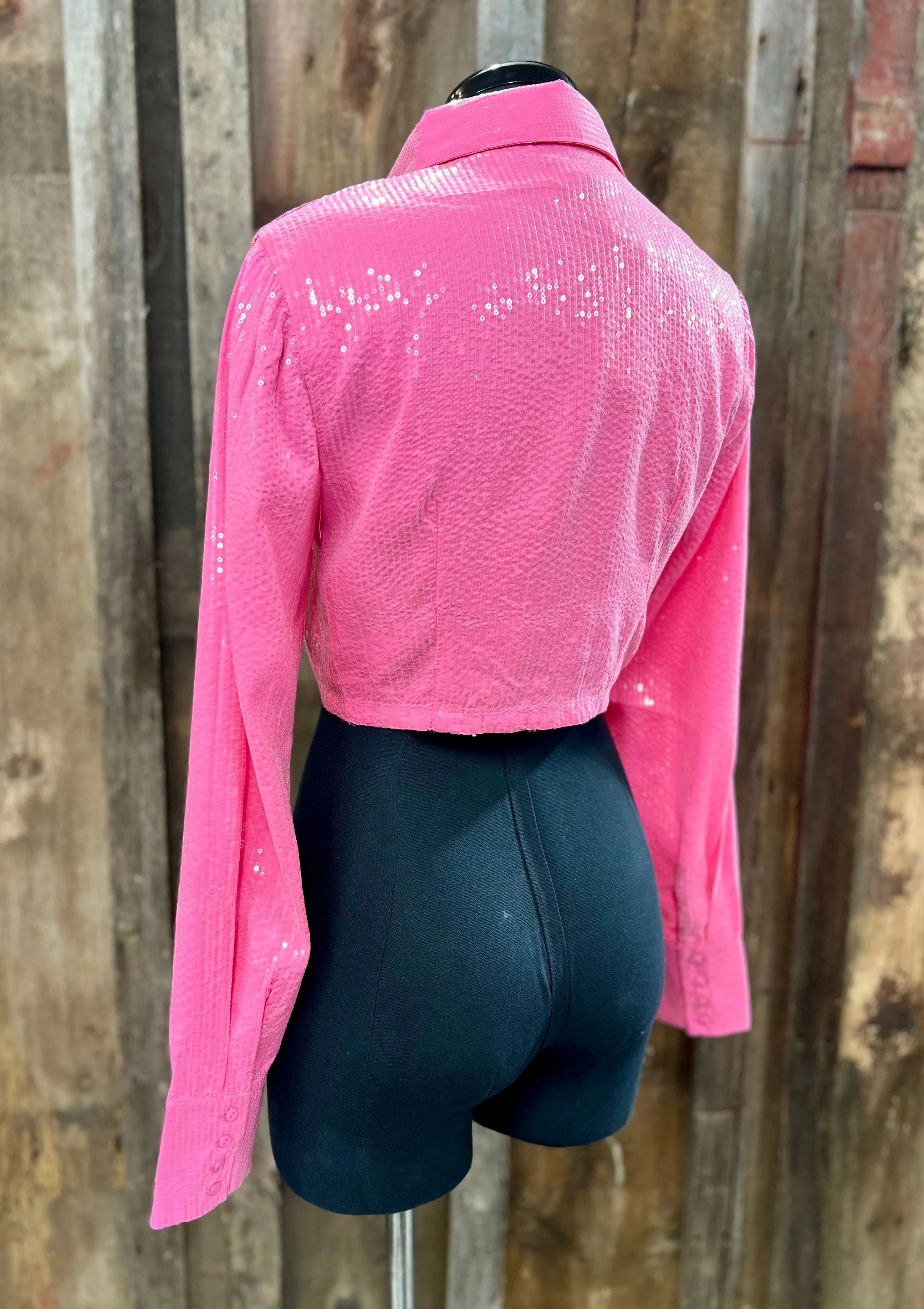 Barbie Pink Sequin Long Sleeve Top