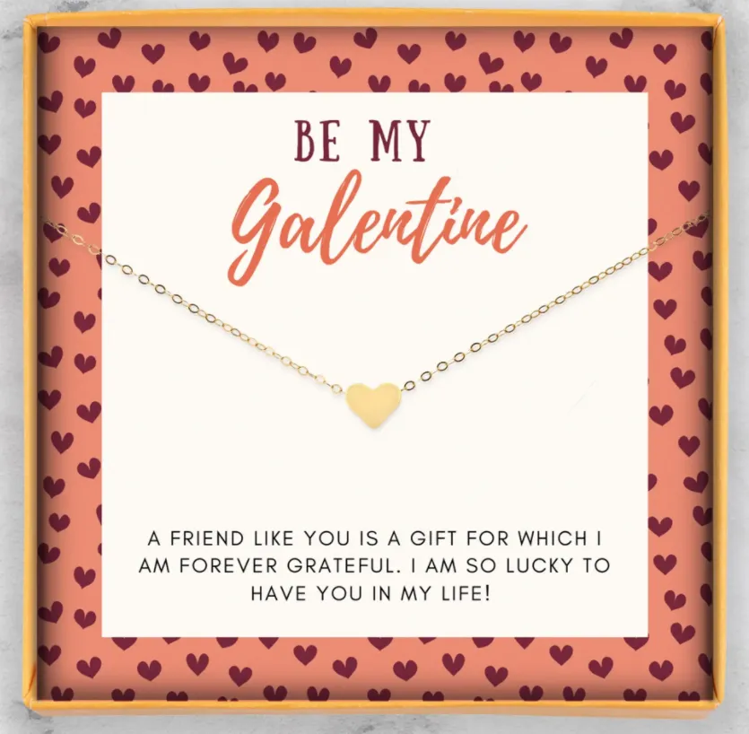 Be My Galentine Necklace - Gold Heart Charm