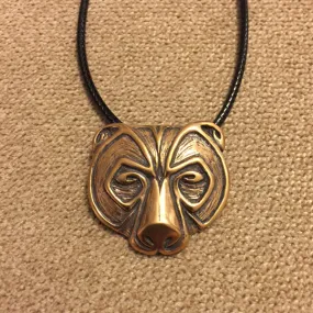 Bear Head Pendant - Bronze