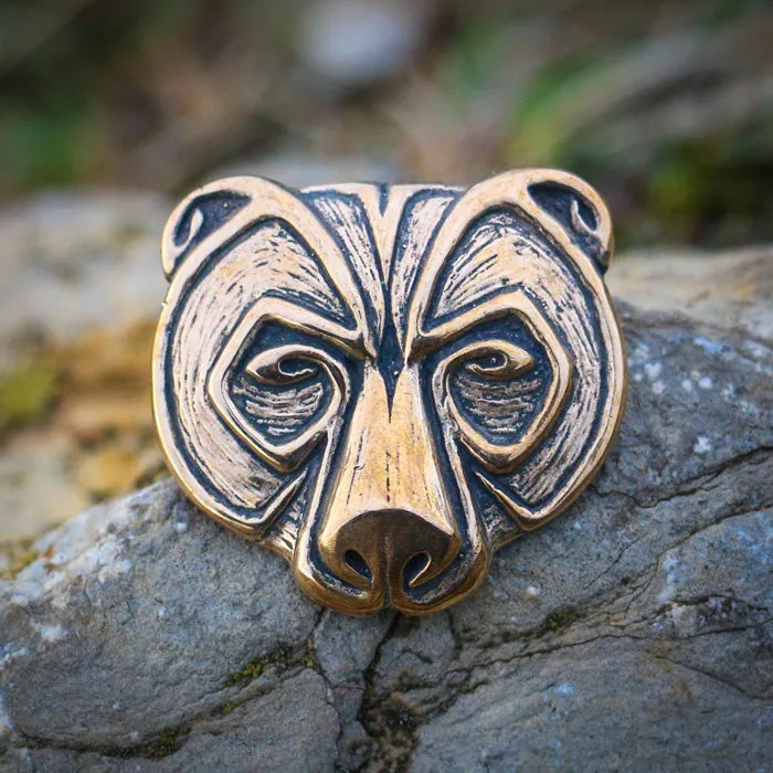 Bear Head Pendant - Bronze