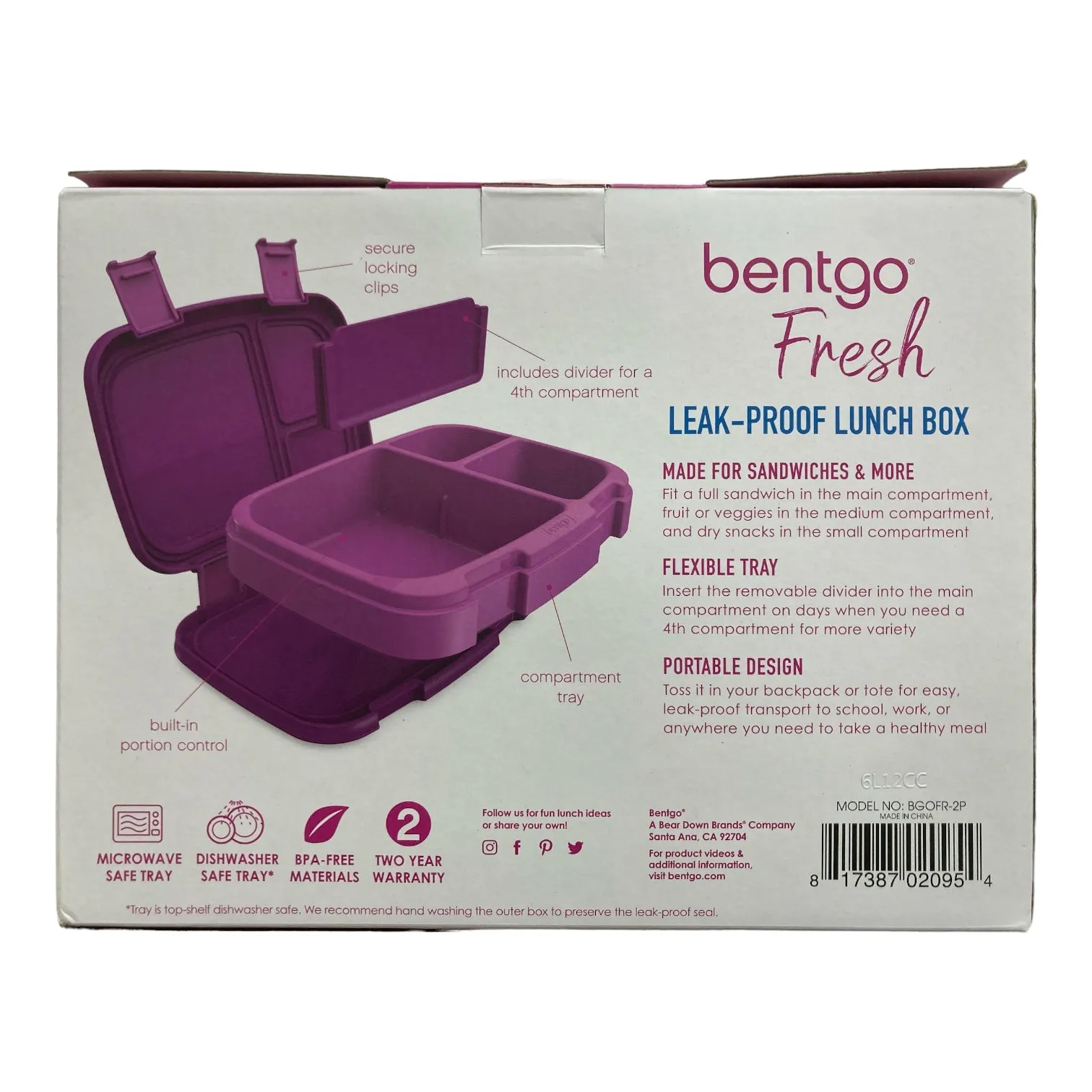 Bentgo Fresh Leak-Proof Lunch Box, Microwave & Dishwasher Safe, BPA Free