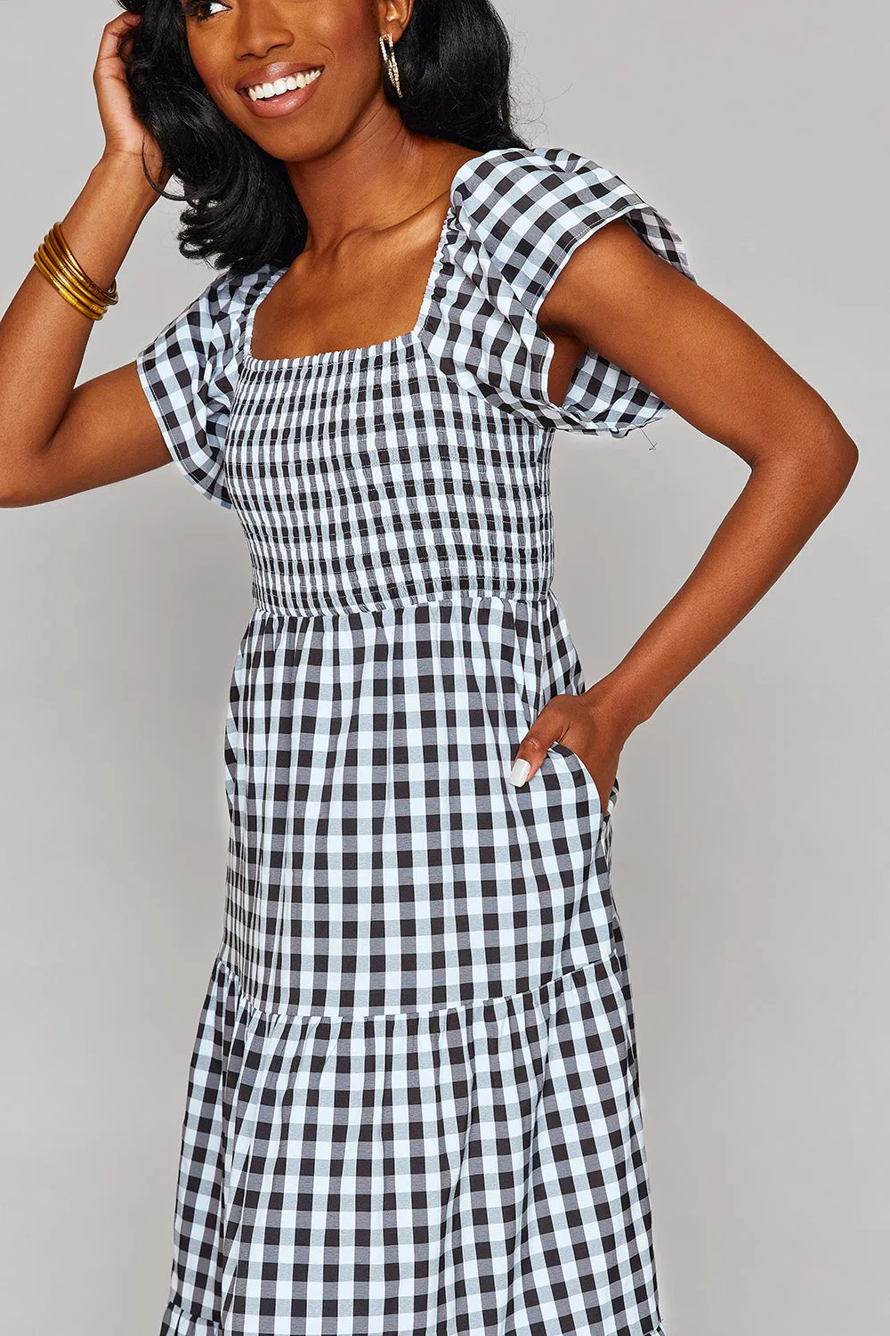 Brynn Dress | Black Checker