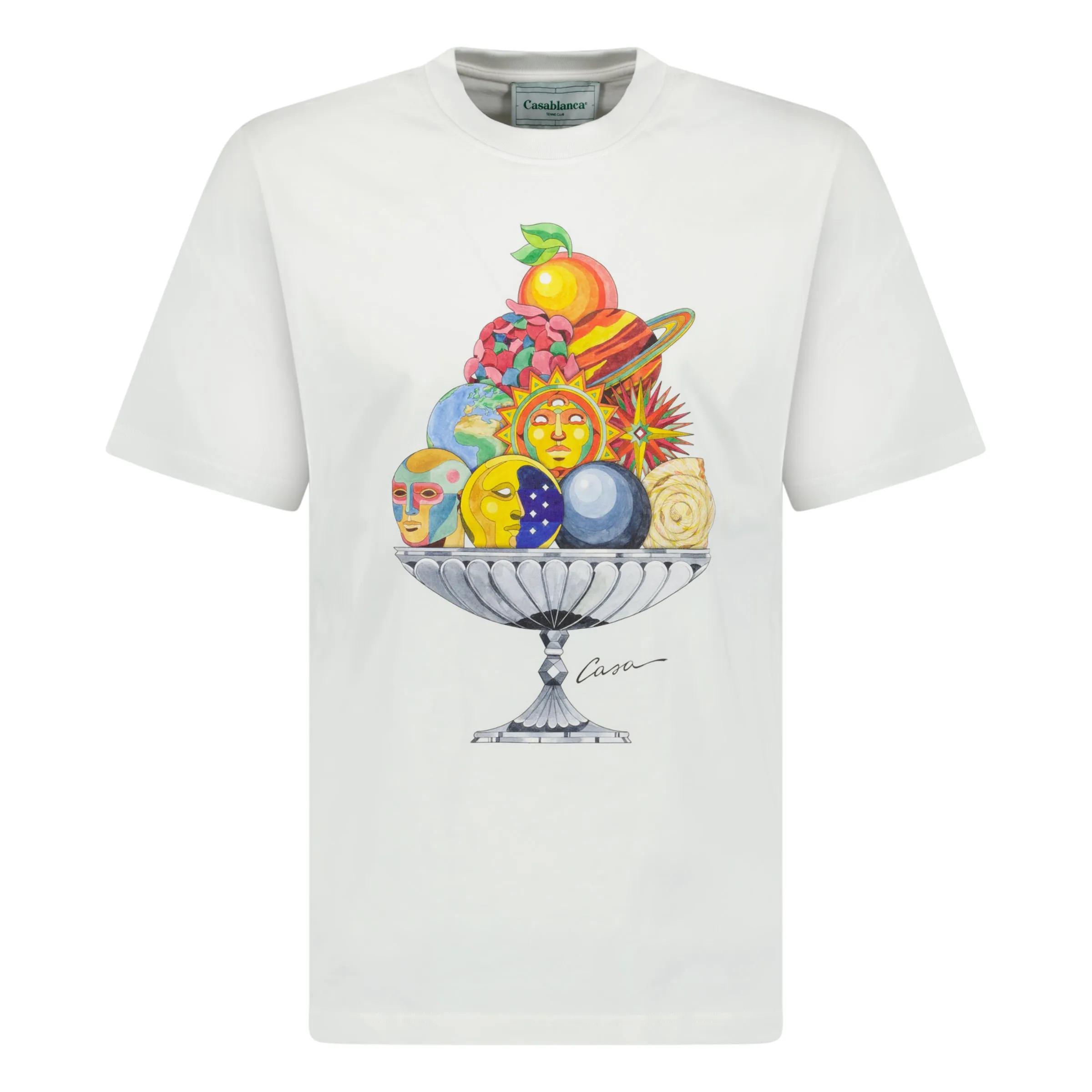 CASABLANCA FRUIT BOWL PRINTED T-SHIRT WHITE