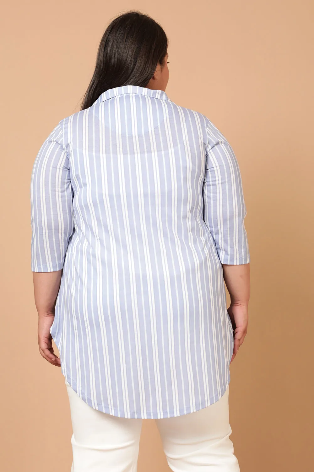 Cool Blues Centre Pleat Top