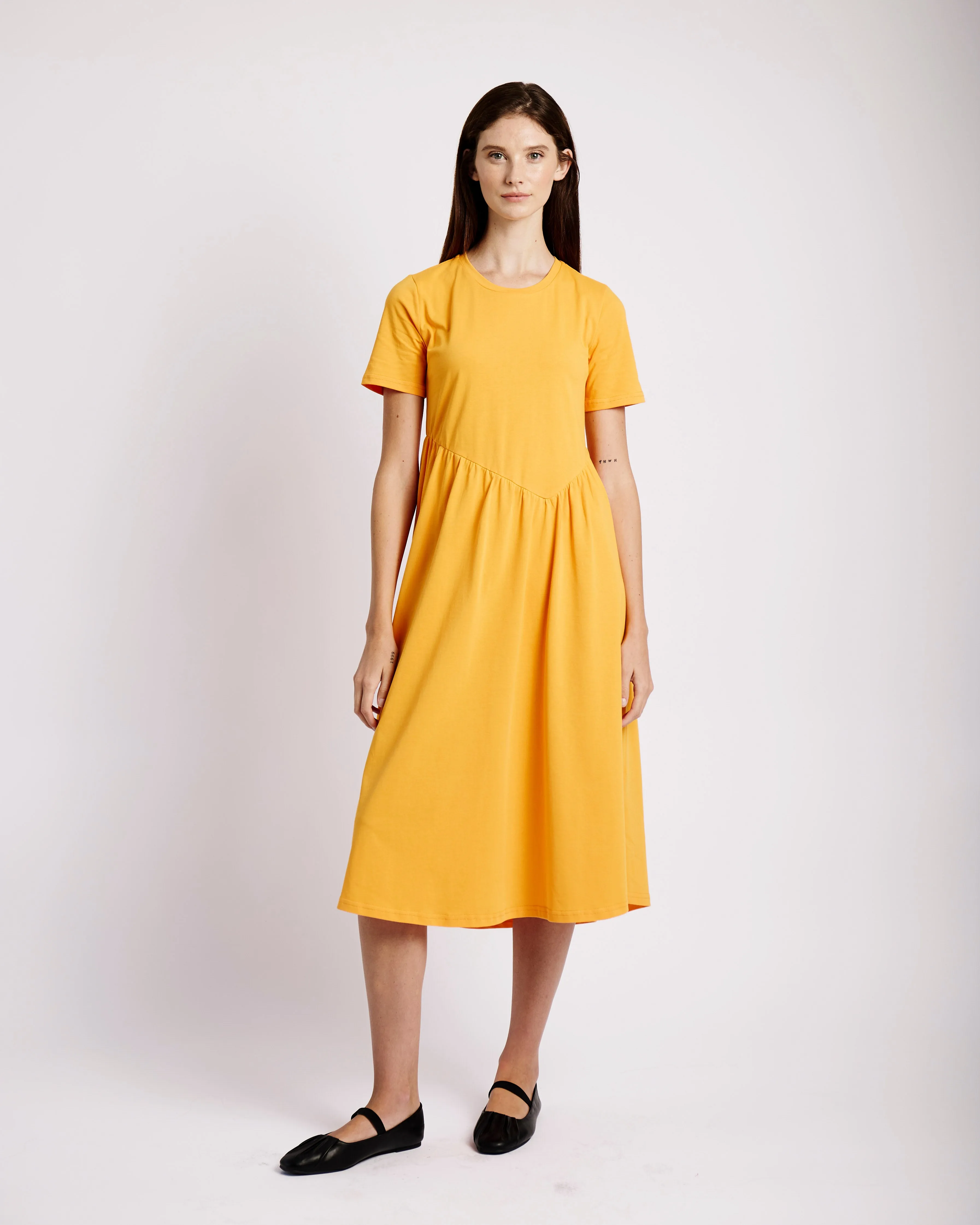 Diagonal Tee Dress in Mango