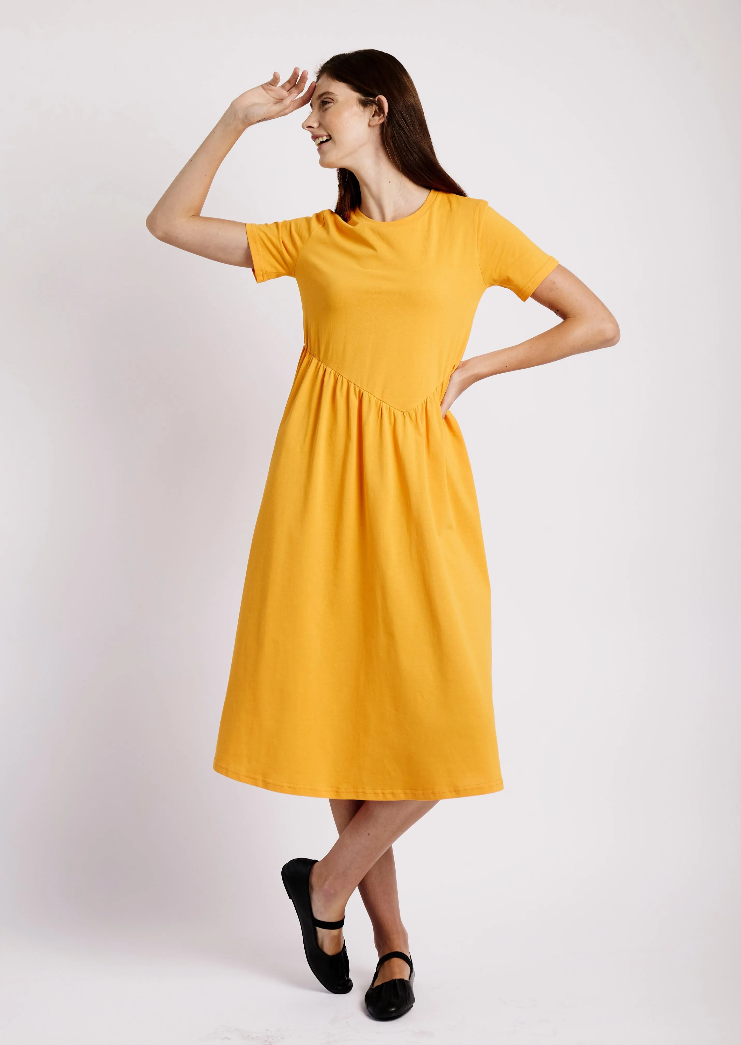 Diagonal Tee Dress in Mango