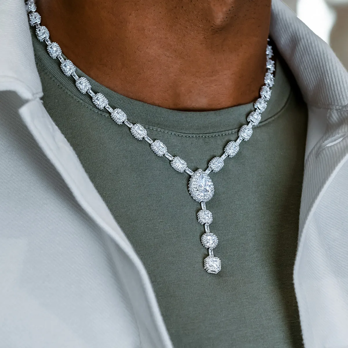 Diamond Cushion Cut Lariat Chain