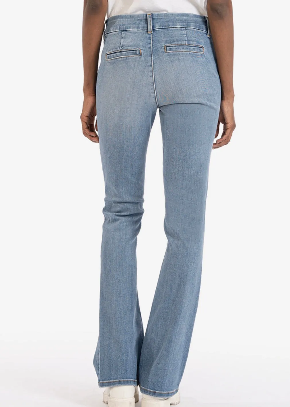 FINAL SALE - KUT Natalie Mid Rise Trouser Bootcut Jeans