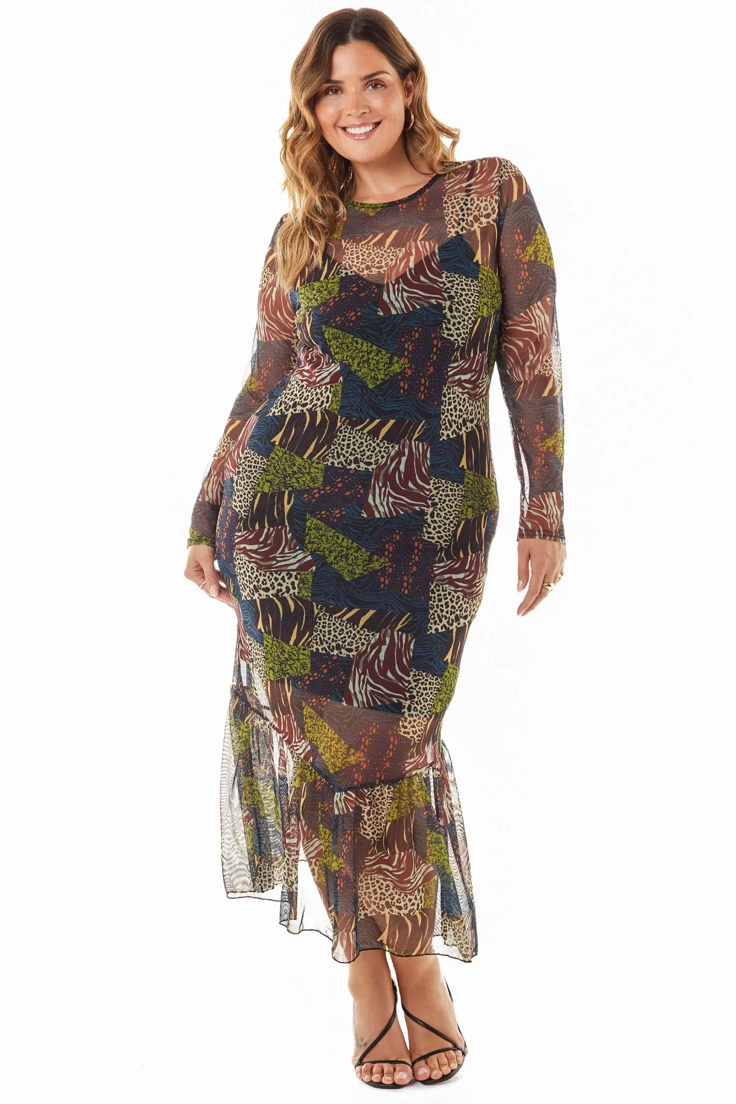 Fiona Animal Mesh Dress