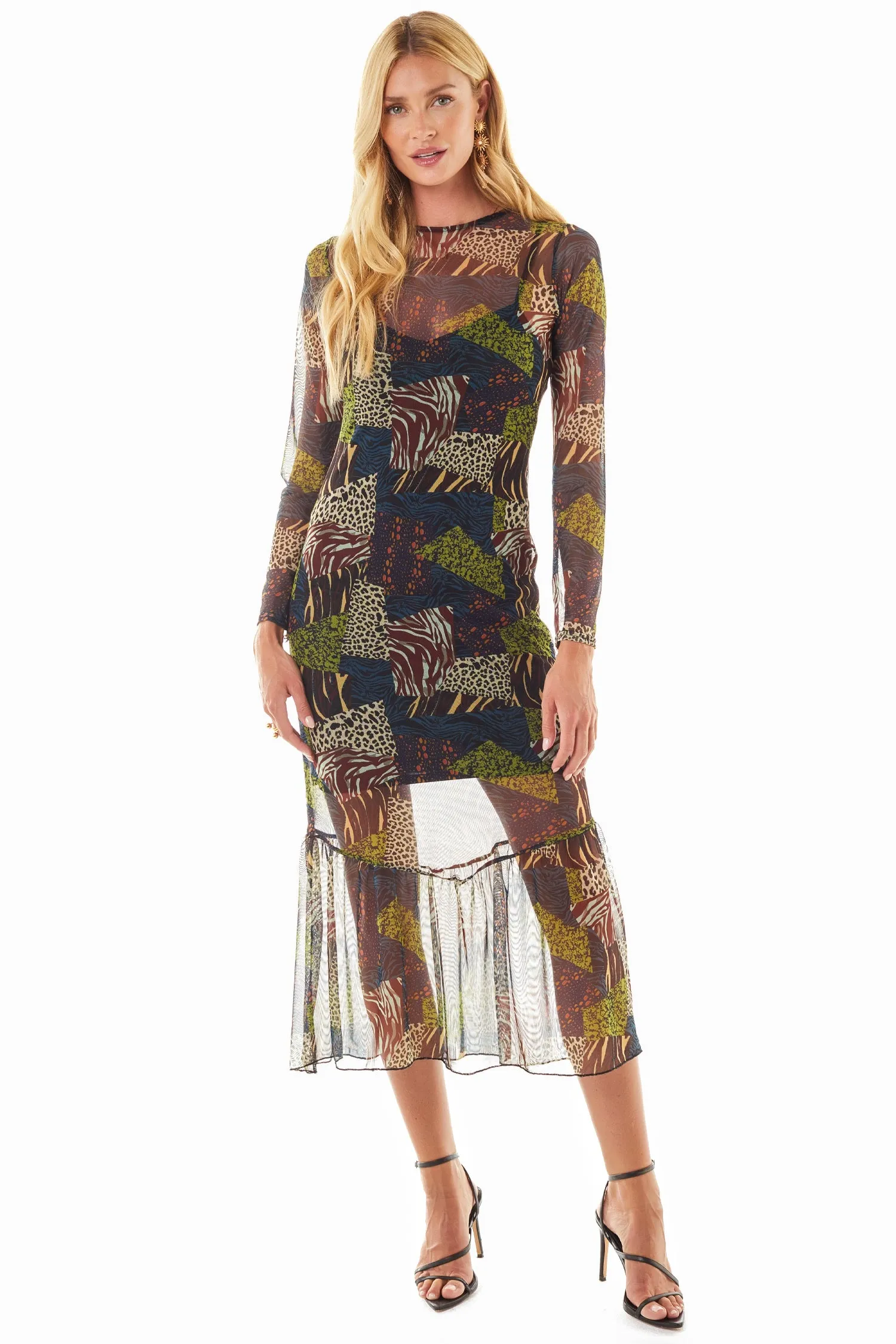 Fiona Animal Mesh Dress