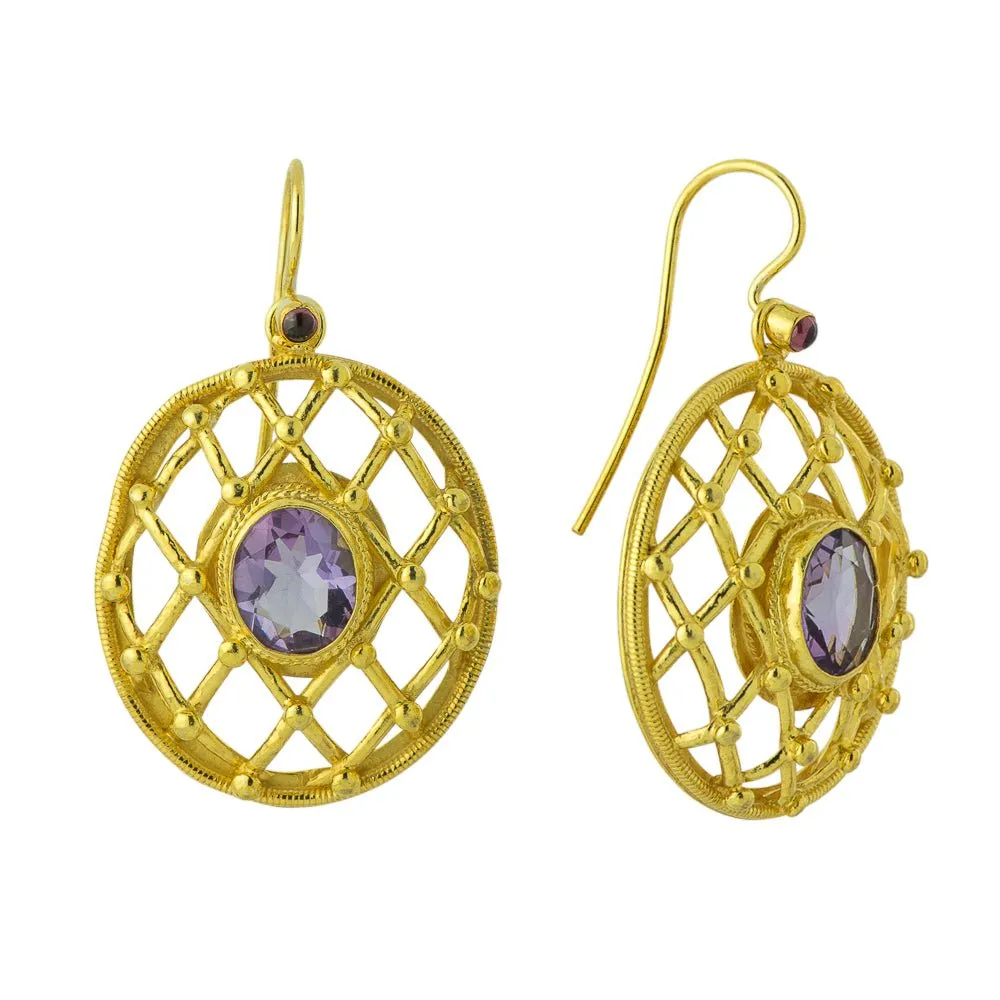 Heavenly Web Amethyst Earrings