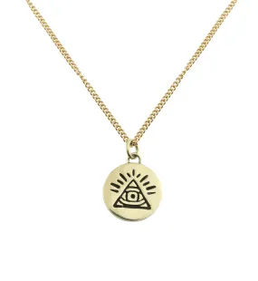 Illuminati Brass Charm Necklace