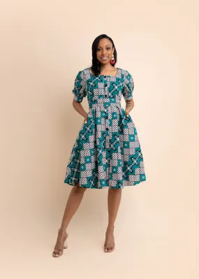 Kikeh African Print Midi Dress