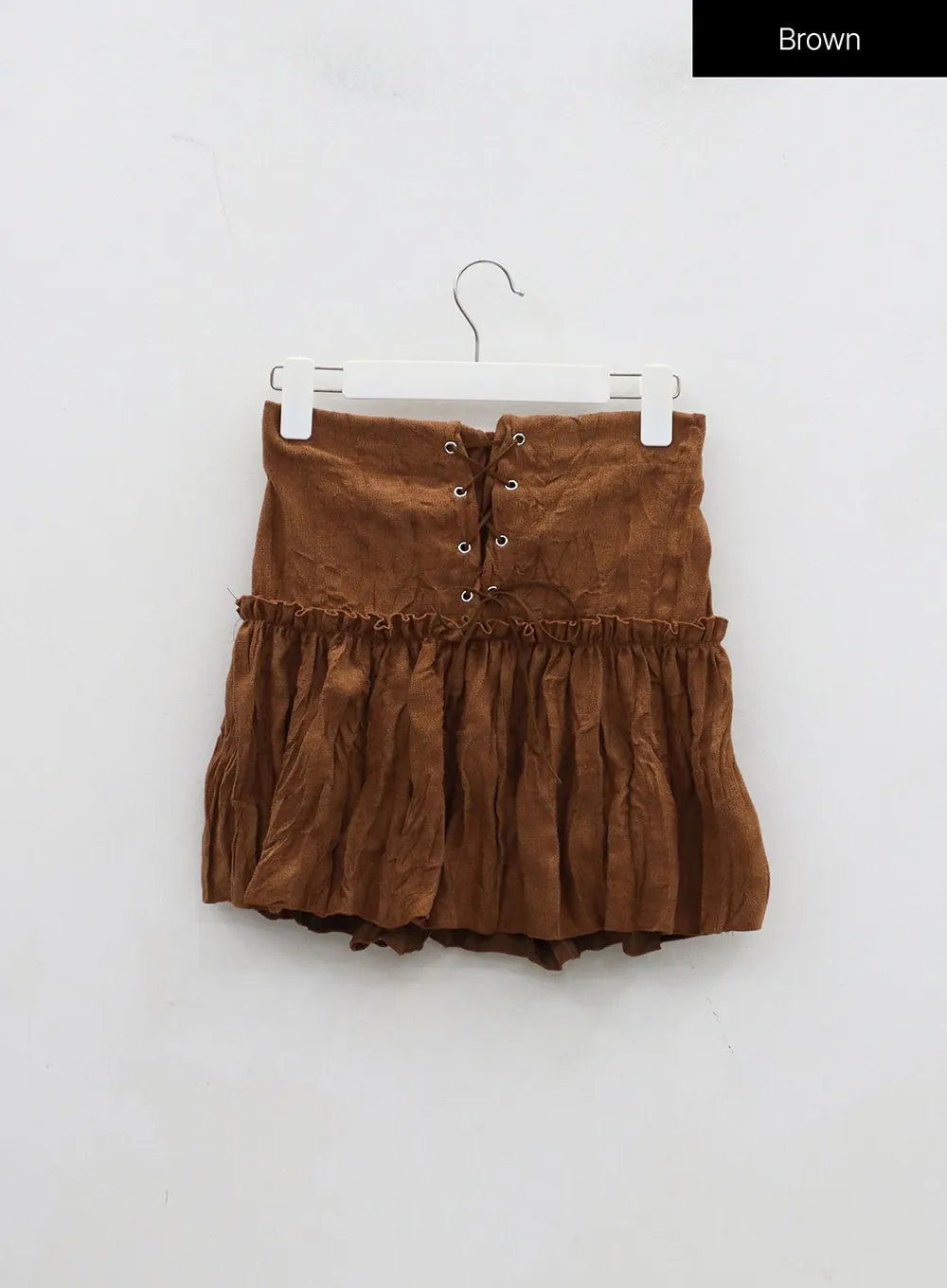 Lace-Up Frill Mini Skirt BJ331