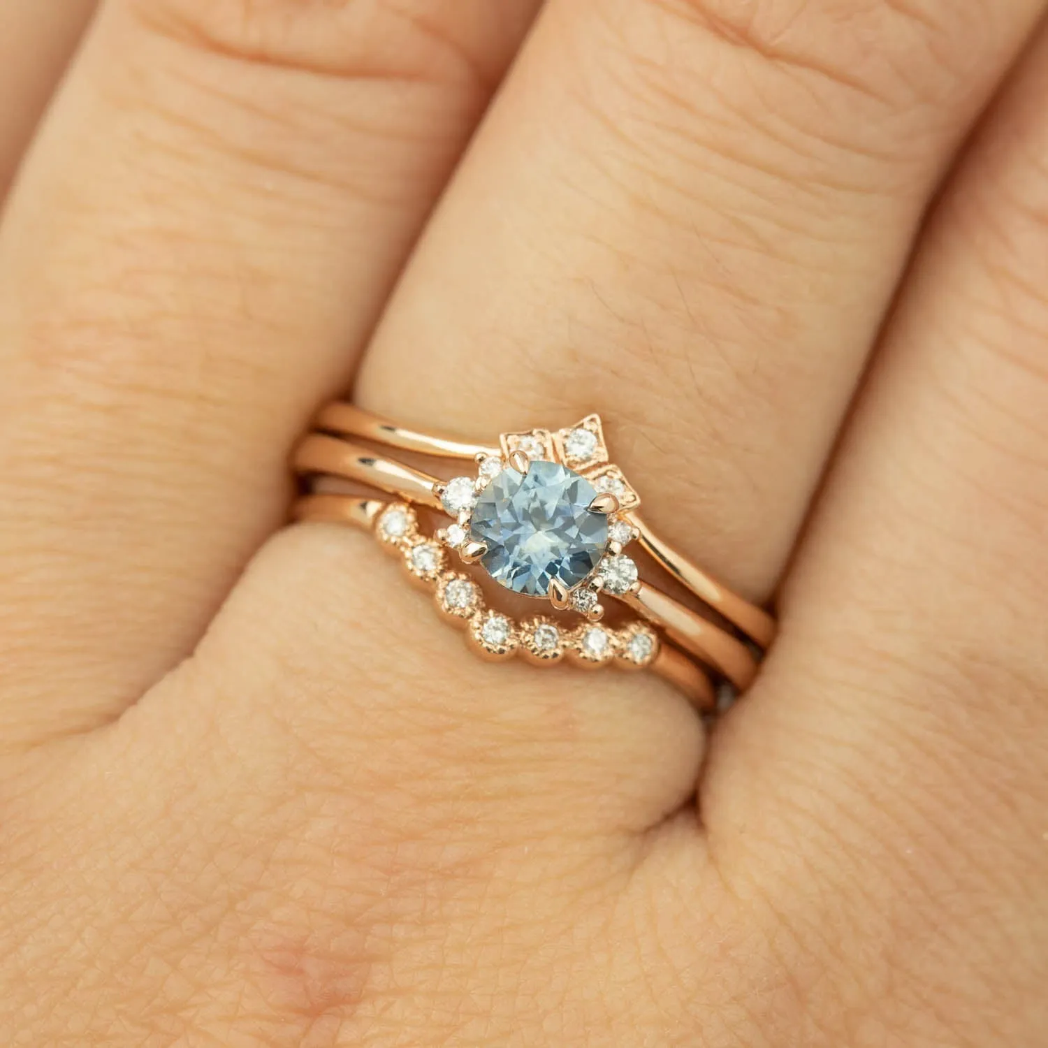 Lena Ring - 0.72ct Blue Montana Sapphire, 14k Rose Gold (one of a kind)