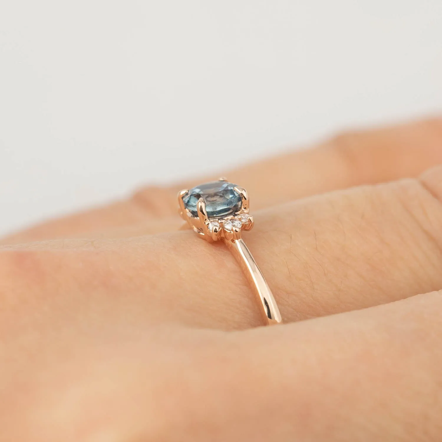 Lena Ring - 0.72ct Blue Montana Sapphire, 14k Rose Gold (one of a kind)