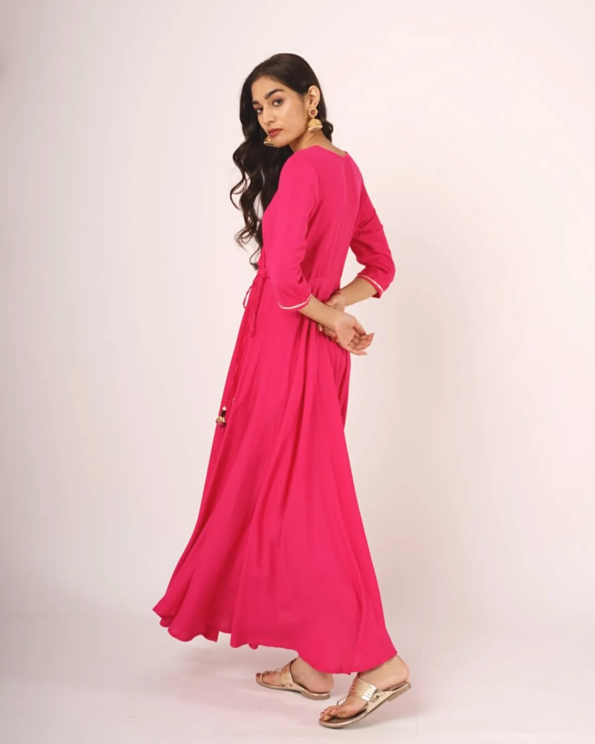 Magenta Angrakhaa Gheredaar Kurta