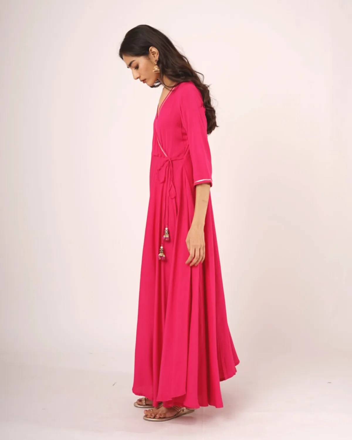 Magenta Angrakhaa Gheredaar Kurta