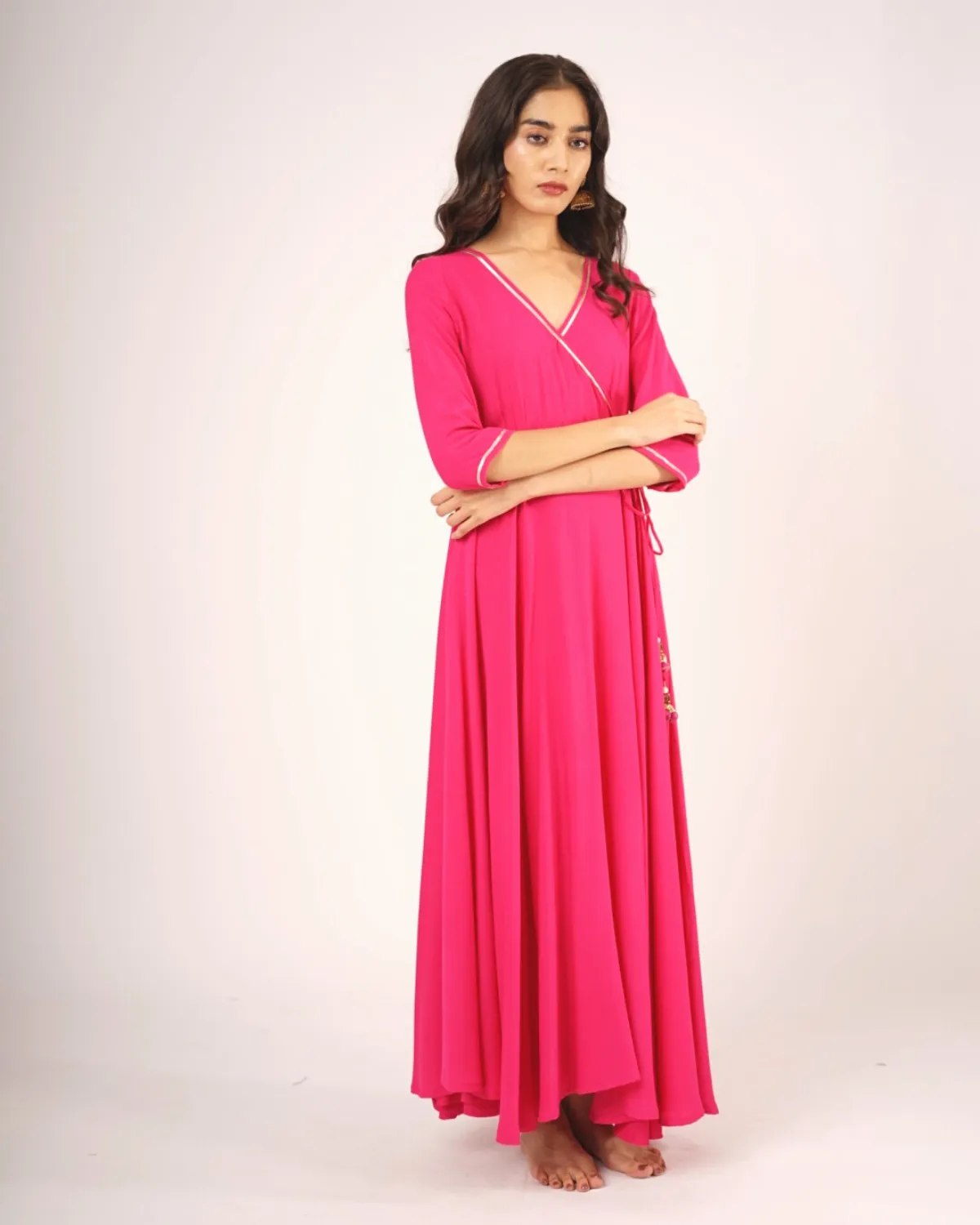 Magenta Angrakhaa Gheredaar Kurta