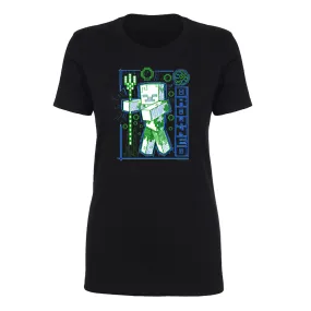 Minecraft Acid Sketch Drowned Women's Short Sleeve T-Shirt