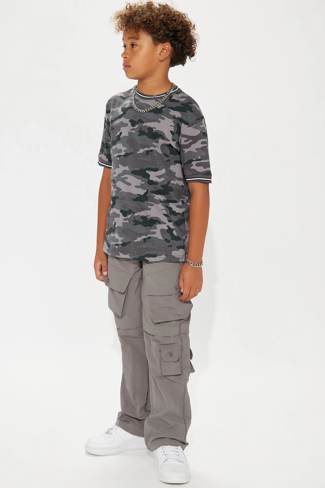 Mini Walk With Me Nylon Cargo Pants - Grey