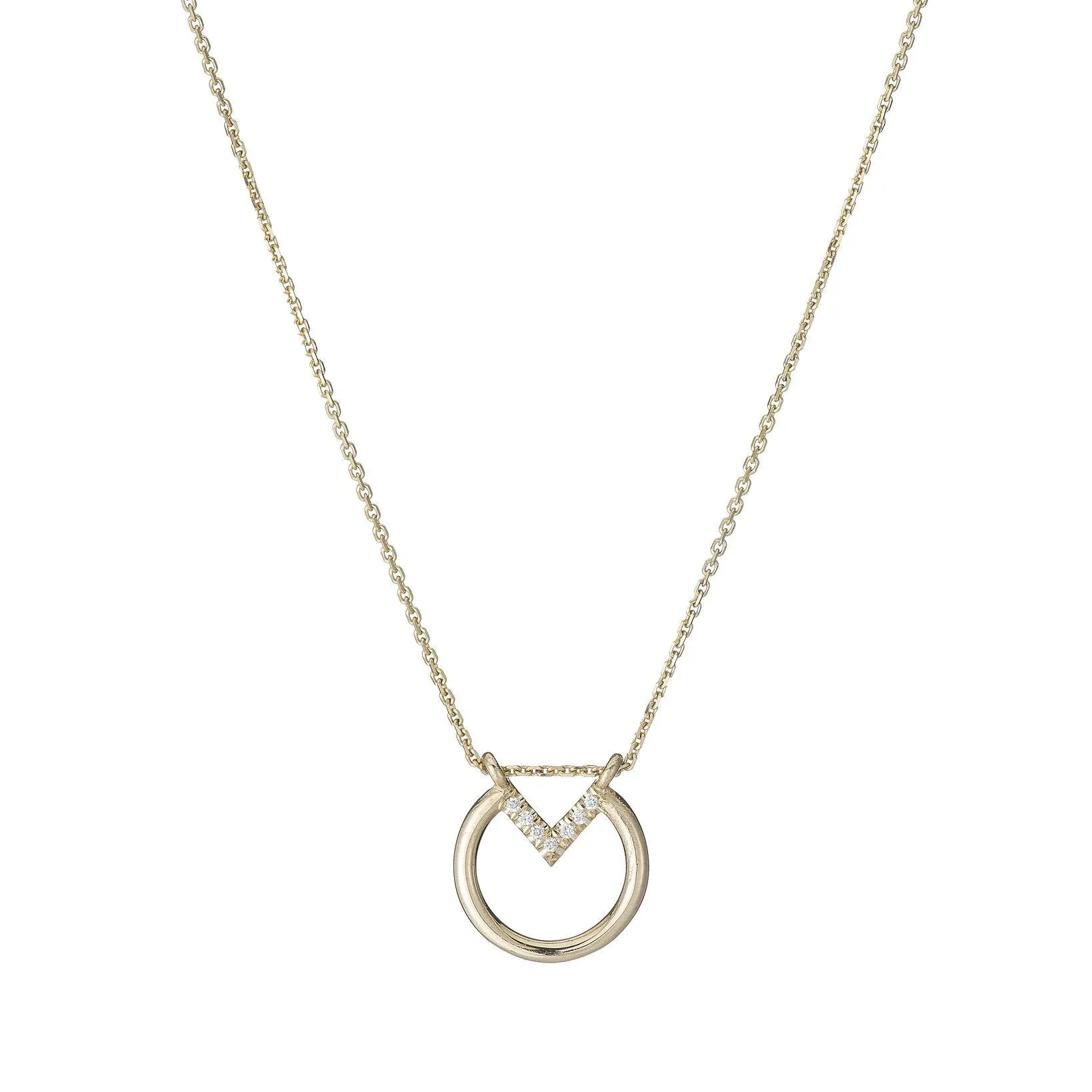 Open Diamond Circle Necklace