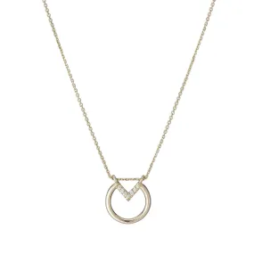 Open Diamond Circle Necklace