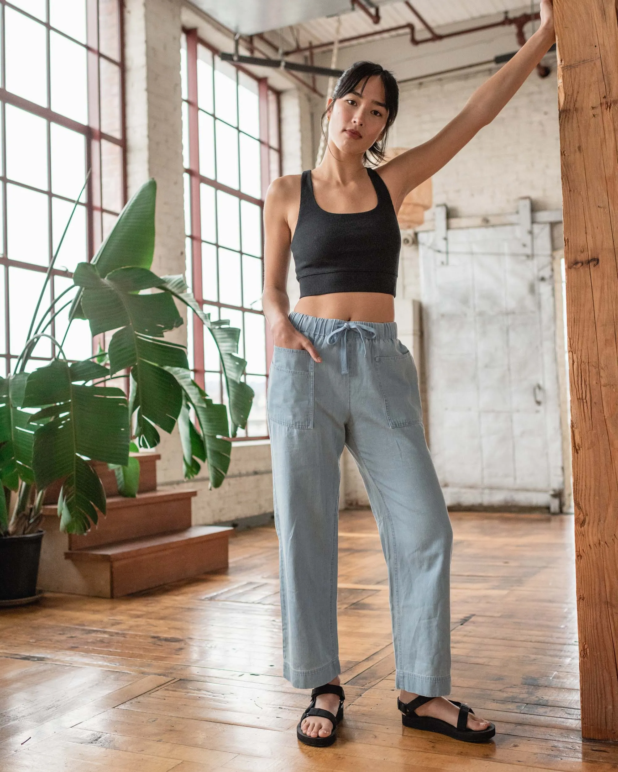 Organic Chambray Pull-On Pant