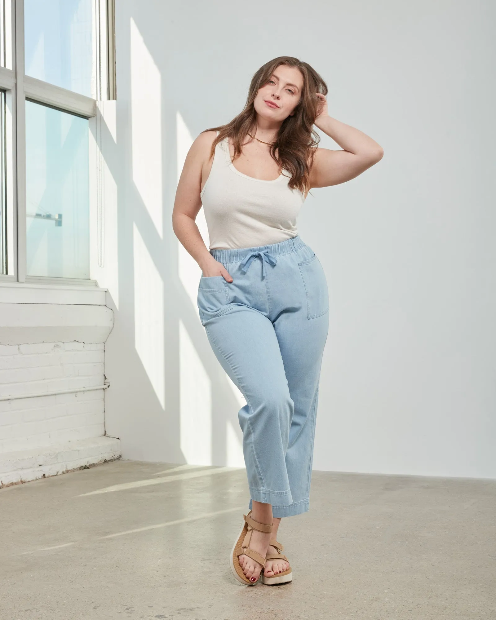 Organic Chambray Pull-On Pant