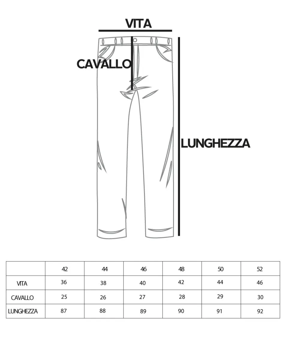 Pantaloni Uomo Tasca America Classico Panna Melangiato Abbottonatura Allungata Casual GIOSAL-P5912A