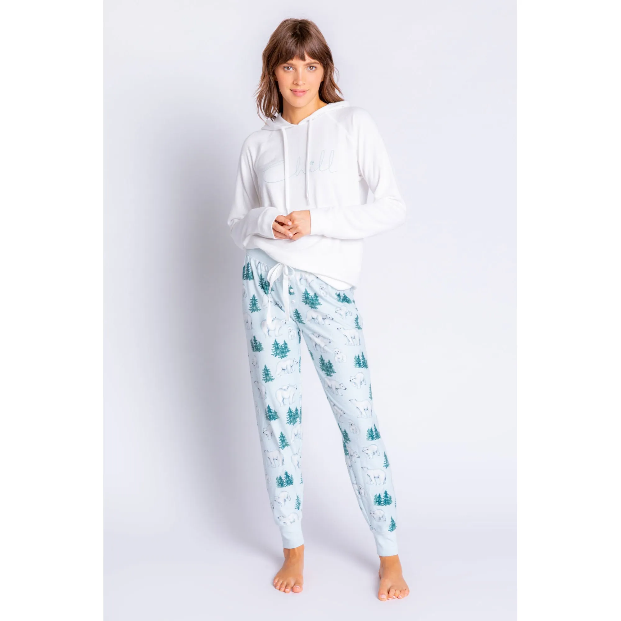 PJ Salvage Women's Just Chill Polar Bear Jammie Pants - ICE BLUE