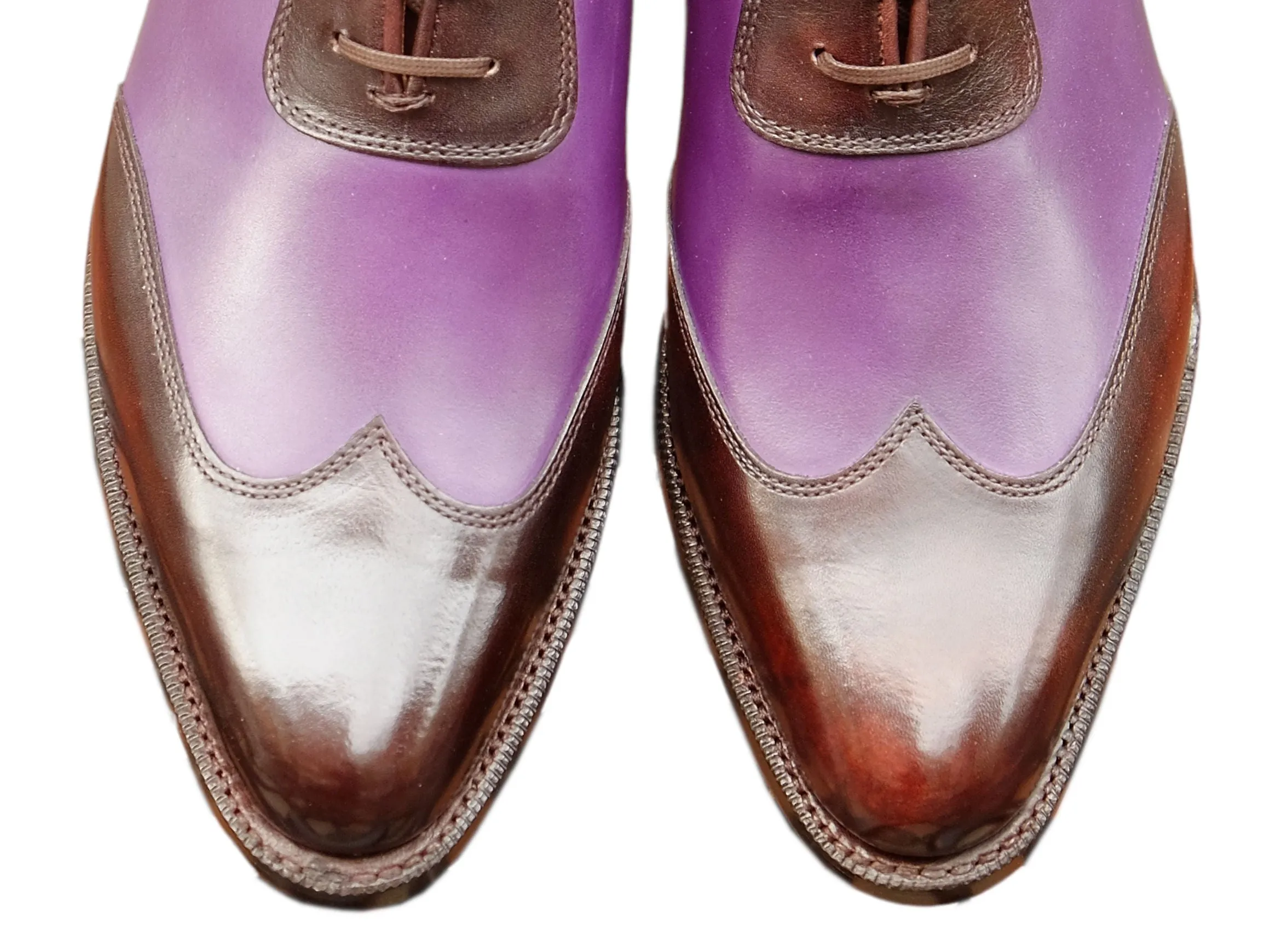 Rainier - MTO - Dark Brown Museum Calf / Shaded Purple Calf  - JKF Last - Single Leather Sole