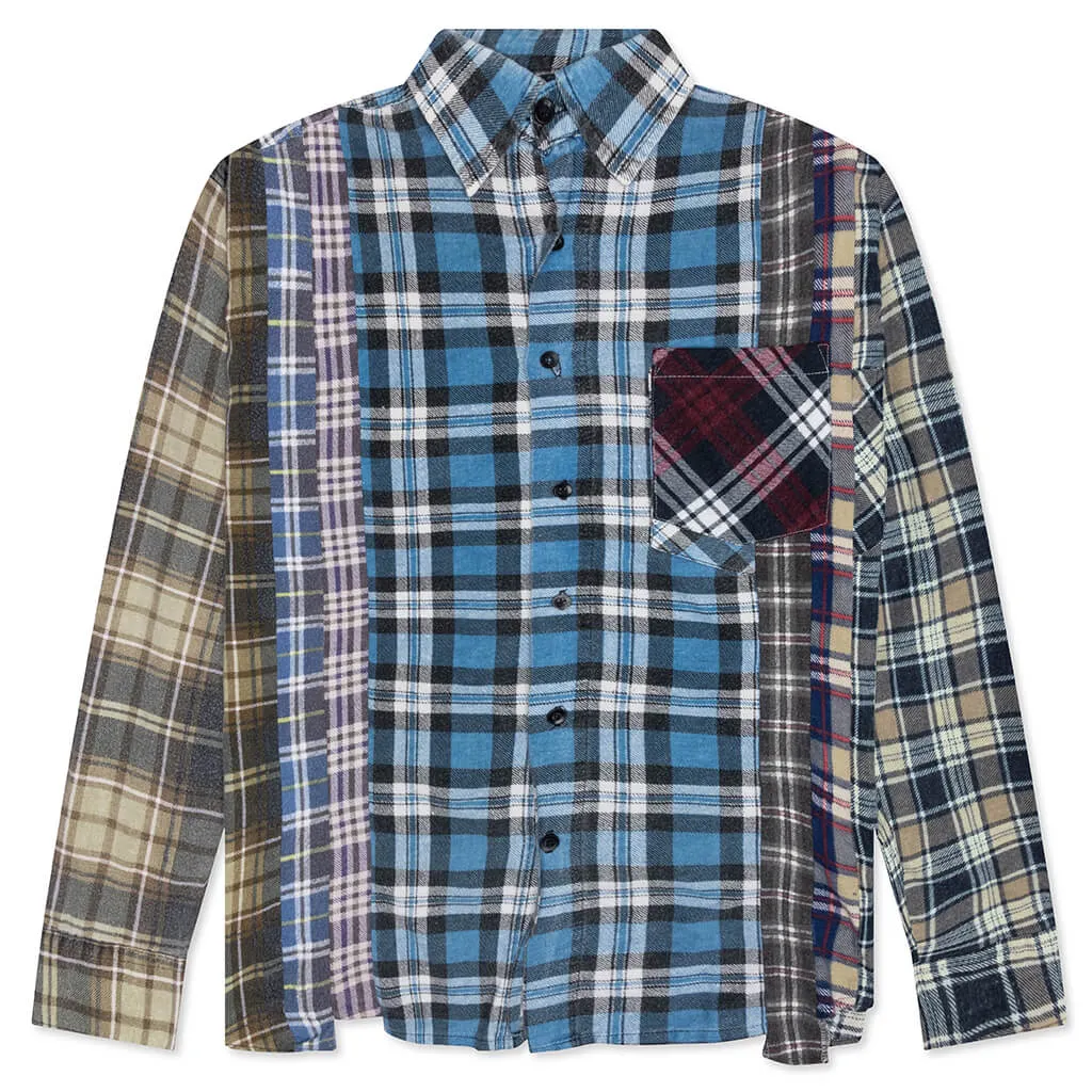 Rebuild by Flannel Shirt 7 Cuts Shirt - Blue/Grey