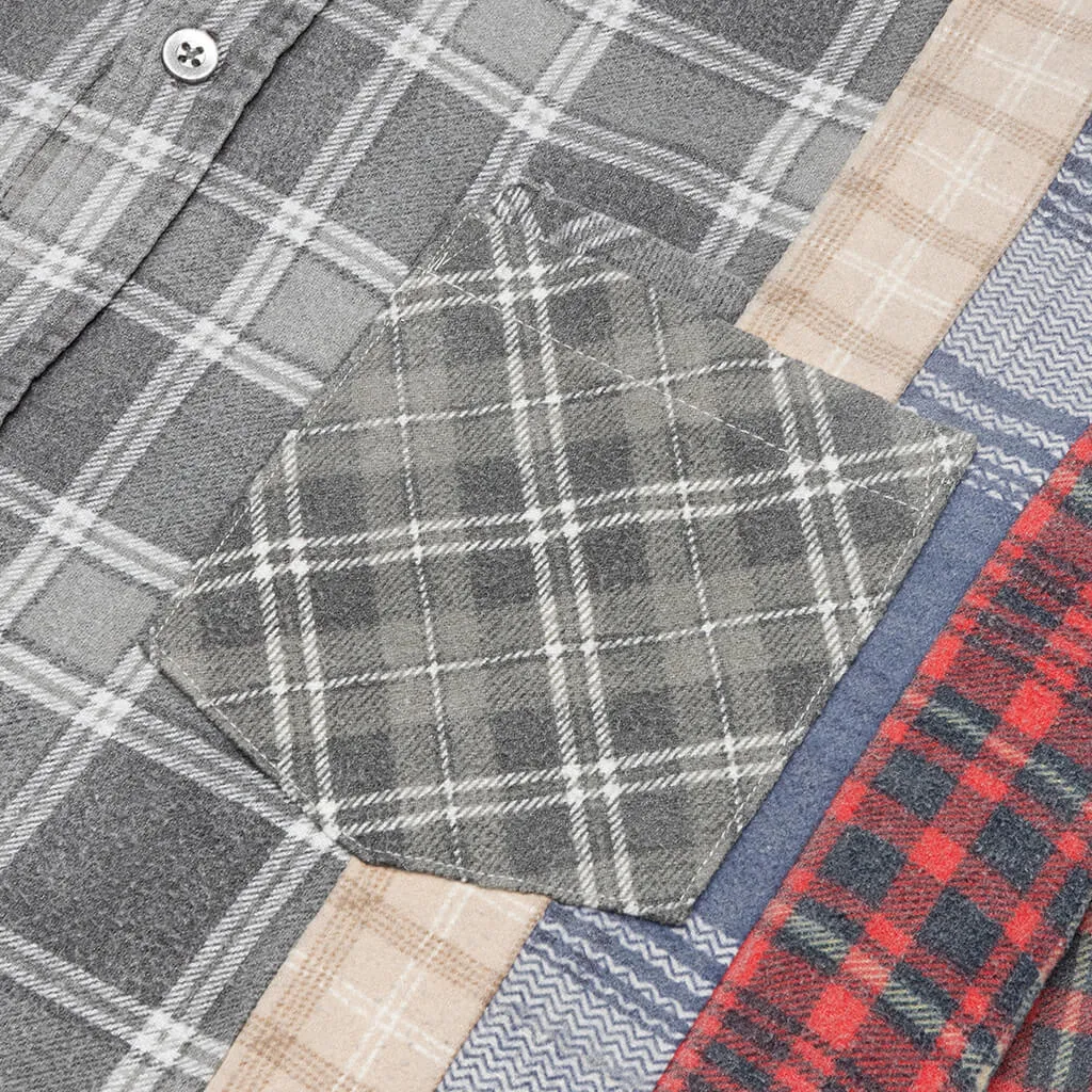 Rebuild by Flannel Shirt 7 Cuts Shirt / Reflection - Triple Grey