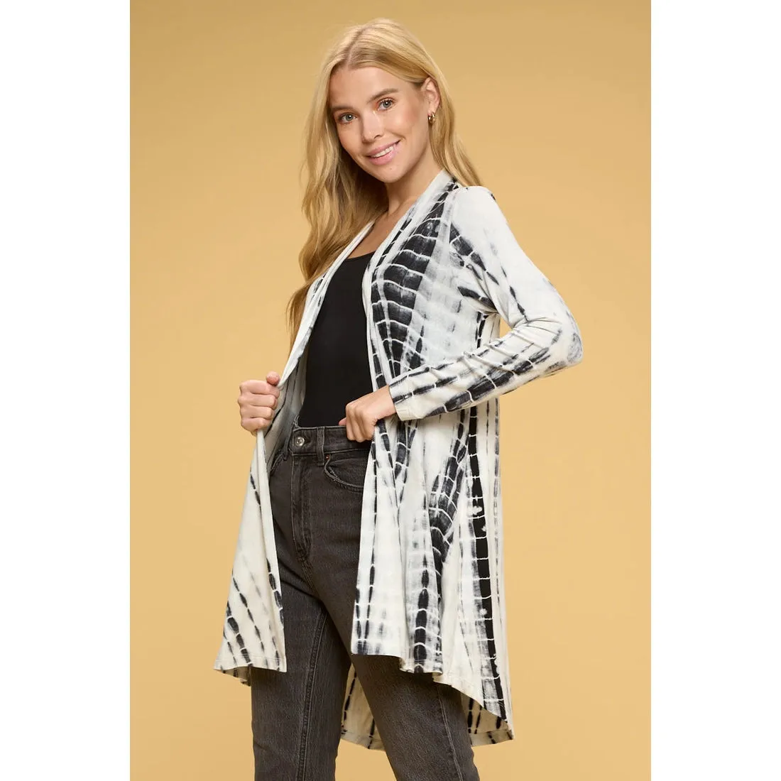 Renee C Tie Dye Open Front Cardigan