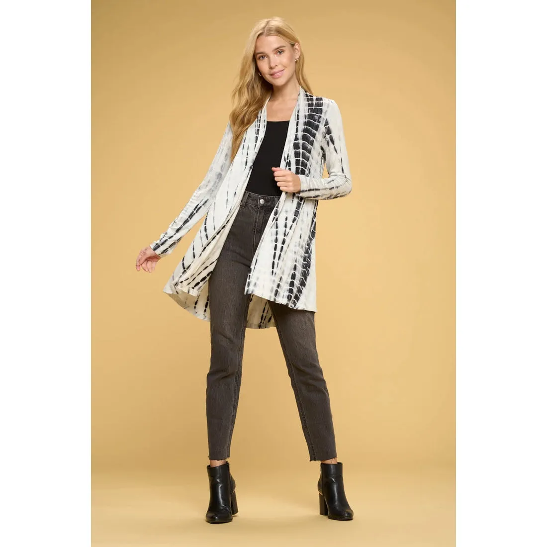 Renee C Tie Dye Open Front Cardigan