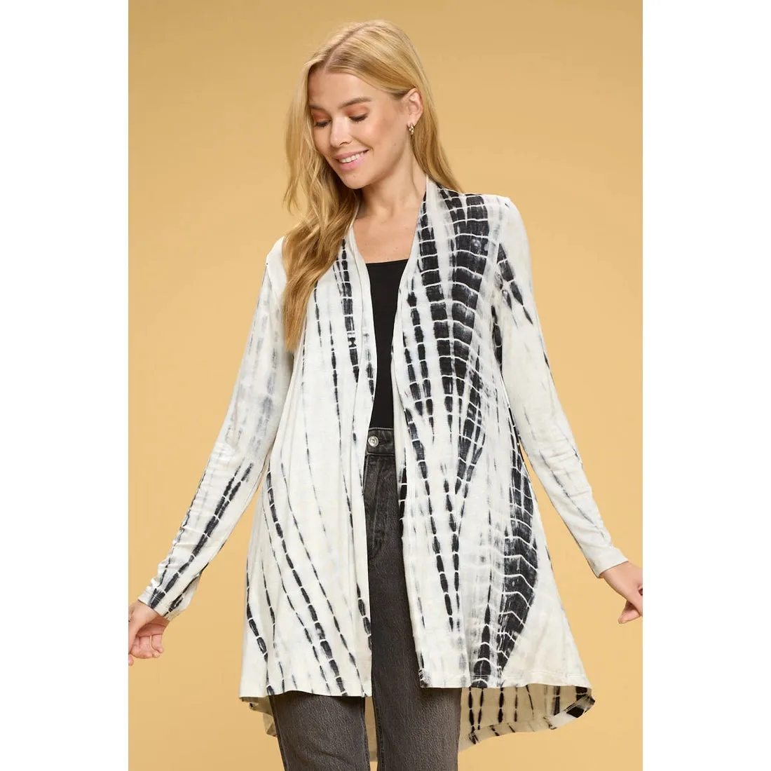 Renee C Tie Dye Open Front Cardigan