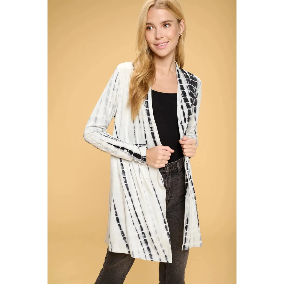 Renee C Tie Dye Open Front Cardigan