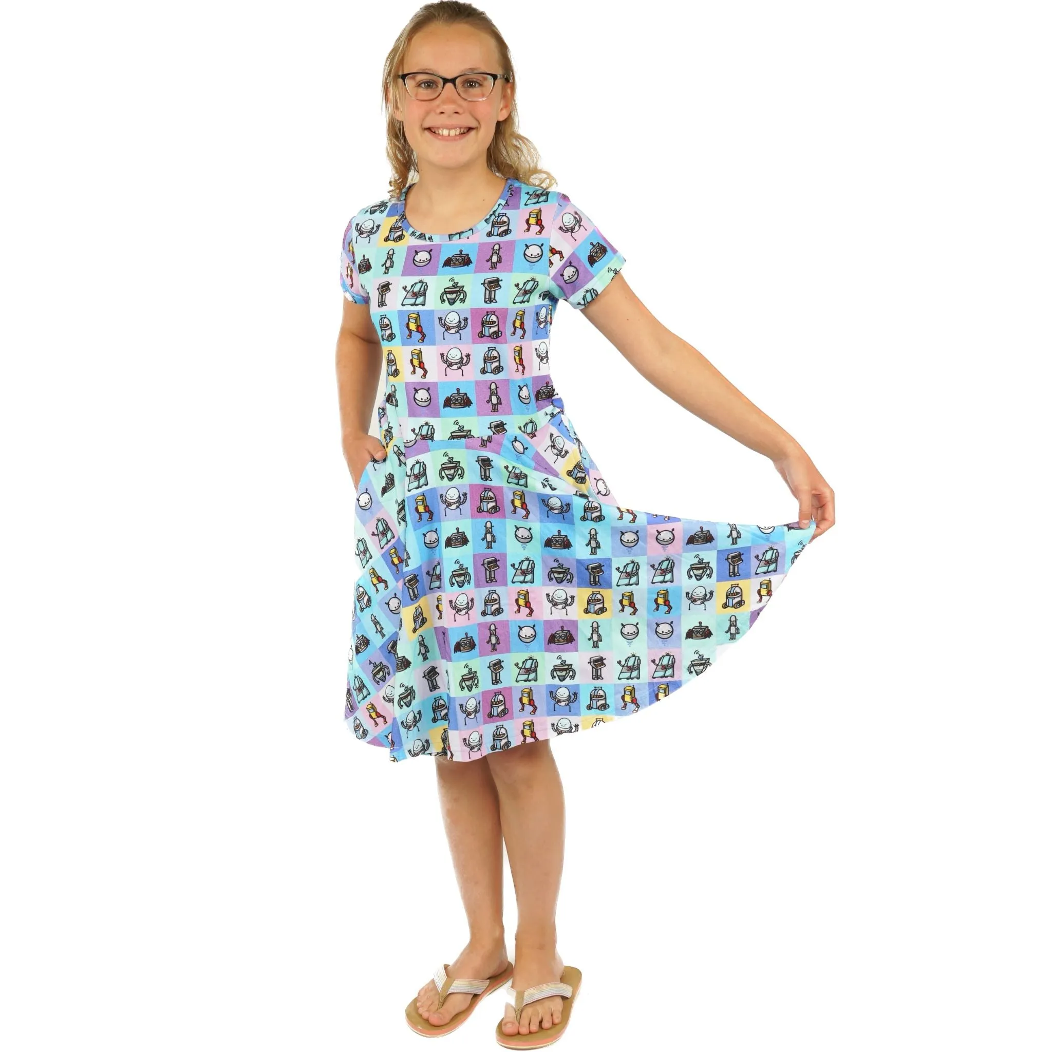 Robots Kids 3/4th Twirl Dress [FINAL SALE]