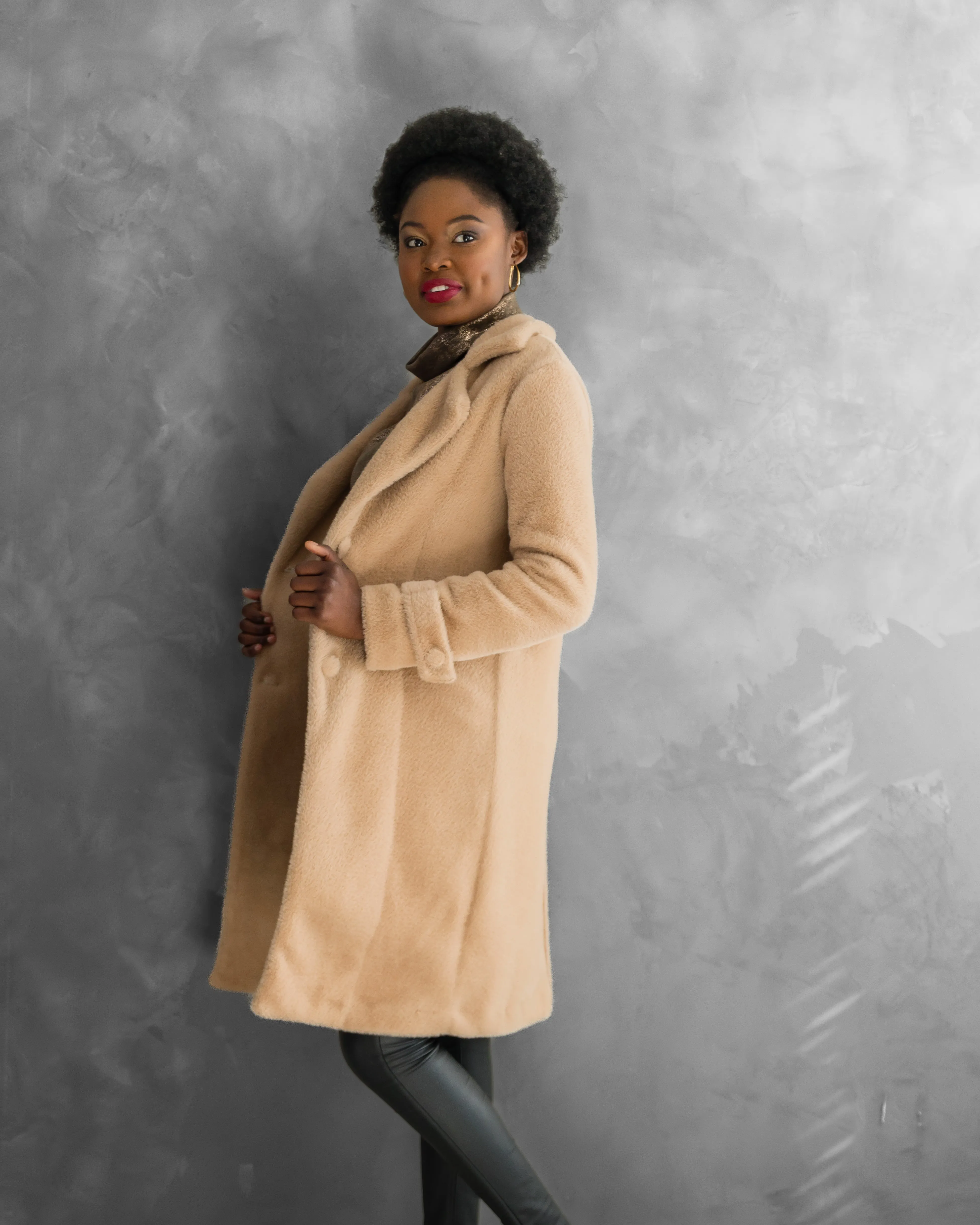 Soraya Short Fur Coat | Camel