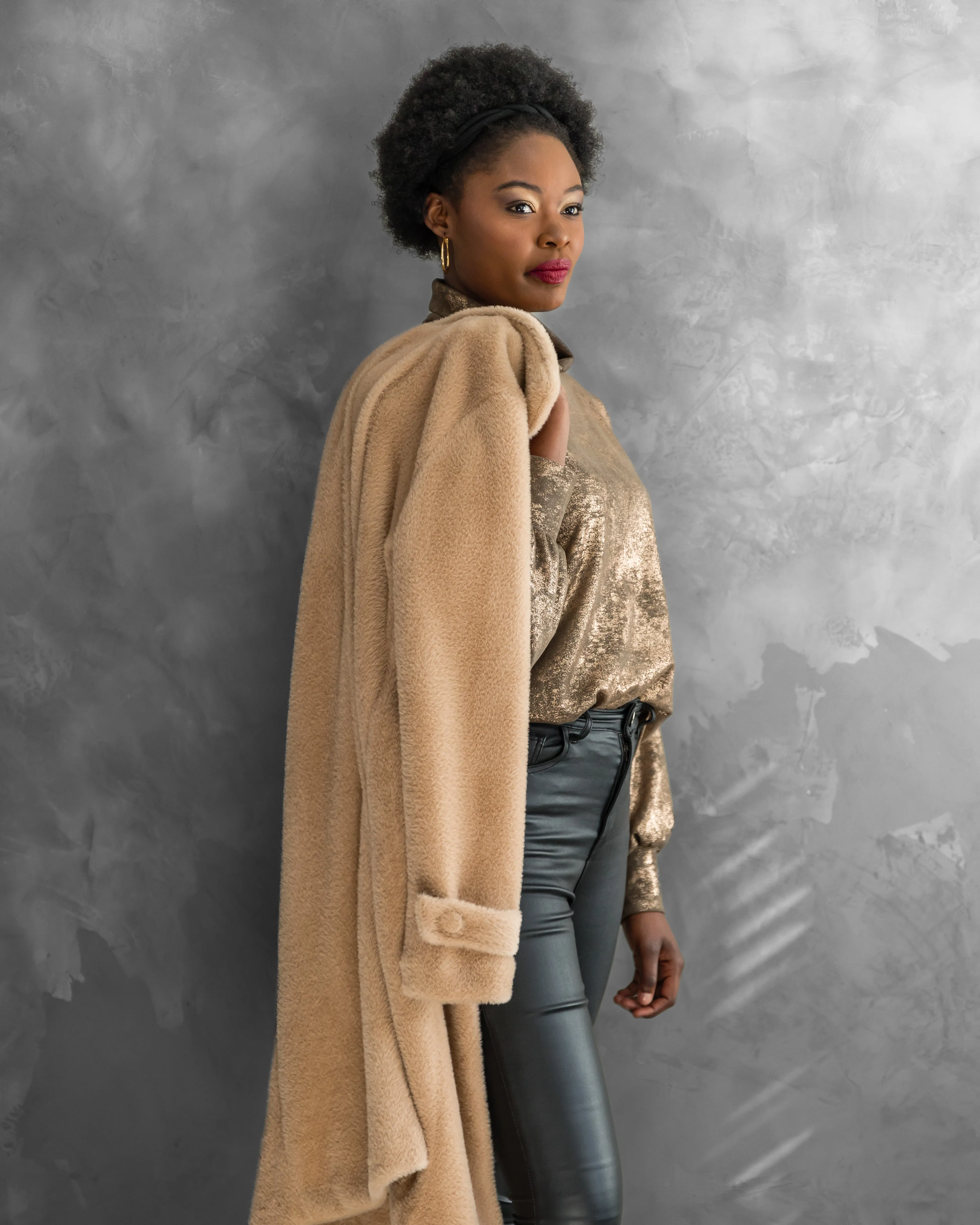 Soraya Short Fur Coat | Camel