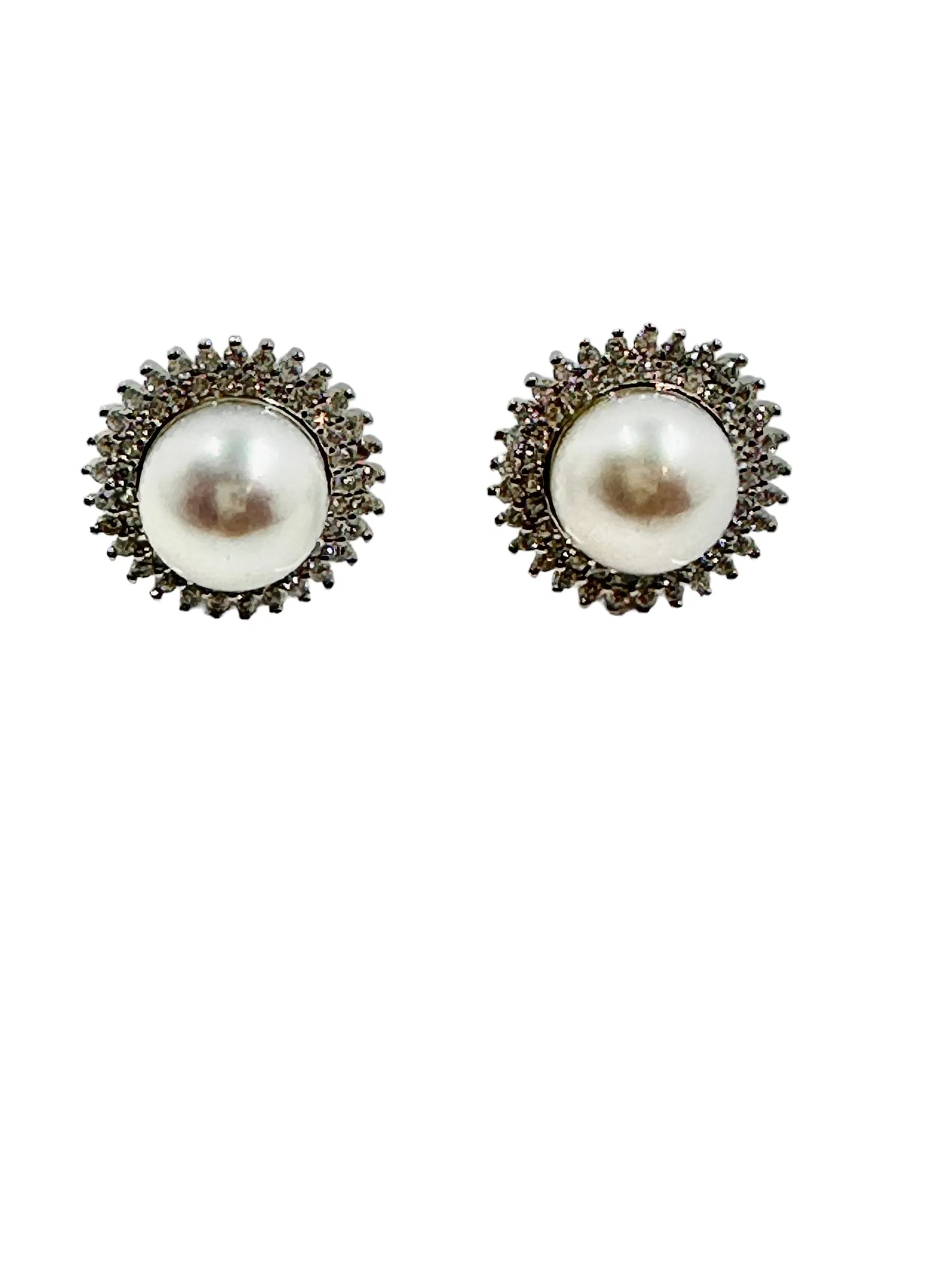 Sterling Silver Cultured Freshwater White Pearl Earrings