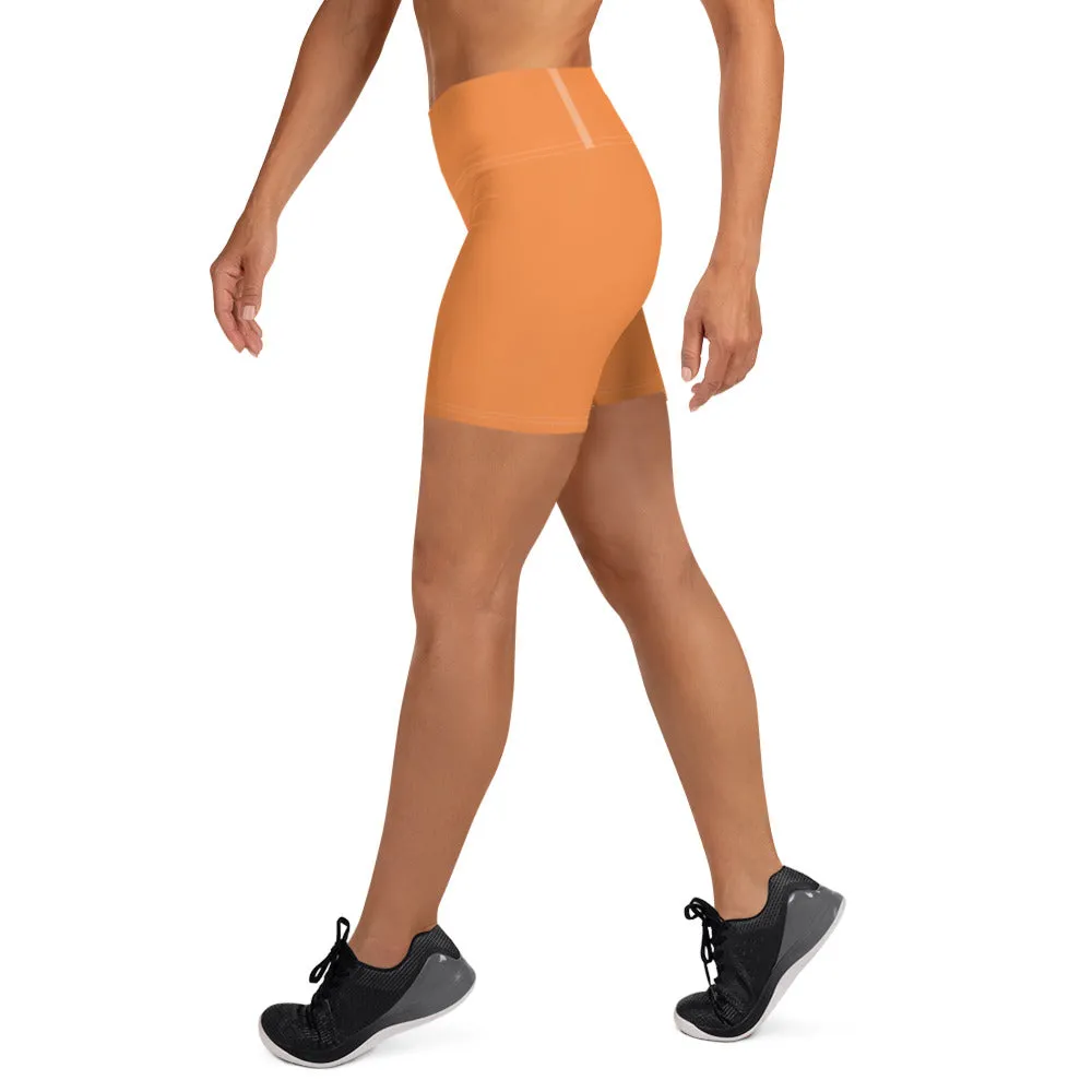 Sunset Orange High Waist Yoga Shorts