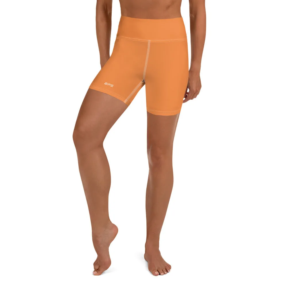 Sunset Orange High Waist Yoga Shorts