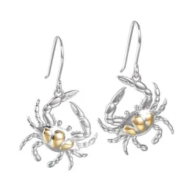 Two-Tone Dungeness Crab Earrings