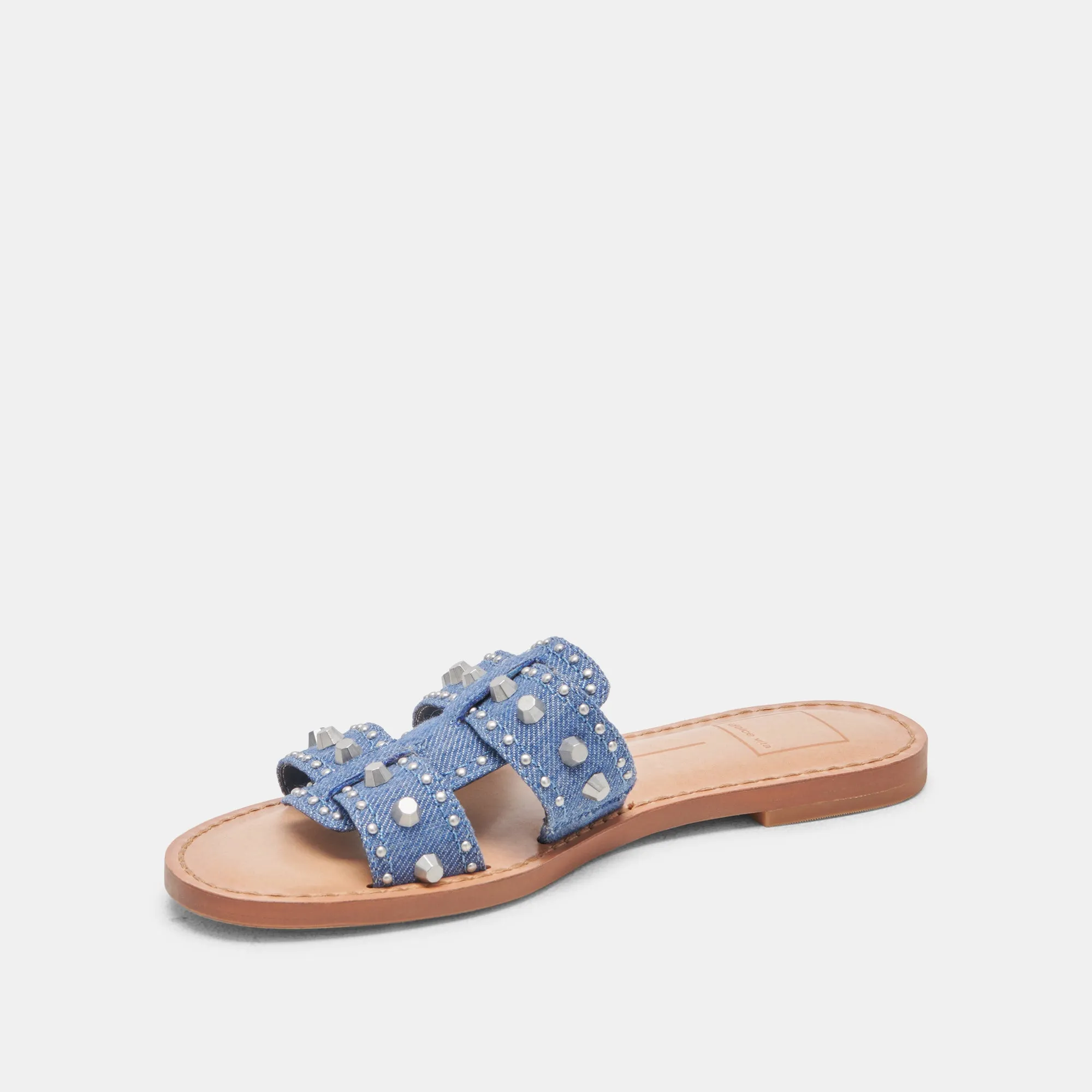 WESLA STUD SANDALS BLUE DENIM