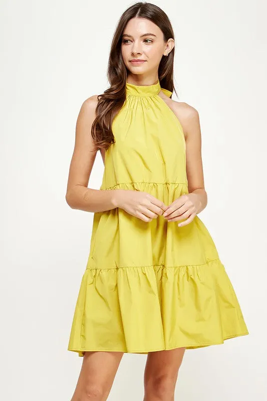 Winchester Halter Dress, Chartreuse